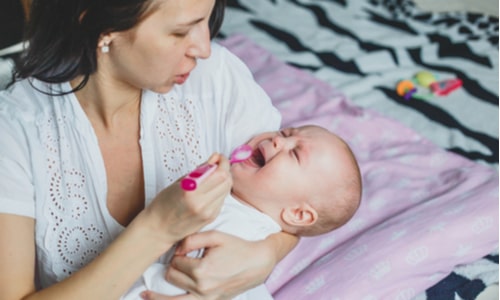 Baby crying from medicine mixed in food